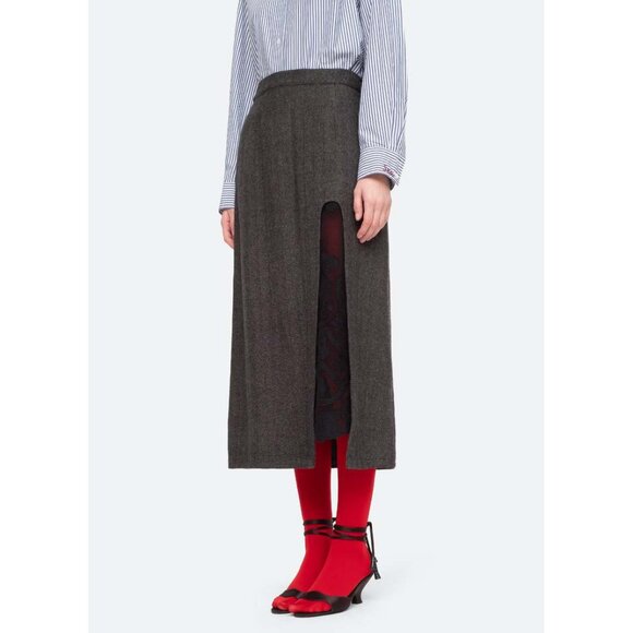 NEW WITH TAGS Sea New York Grey Wool Lucas Suiting Skirt Size US 2